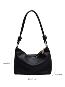 Minimalist Hobo Bag, Street & Japanese Bag For Women - Black - View 4