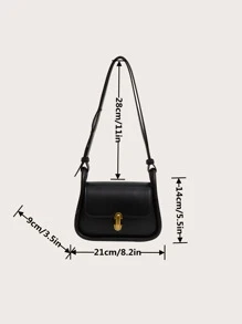 Fashionable & Simple & Versatile & Elegant Solid Color Shoulder Bag For Shopping Winter Gifts - Black - View 11