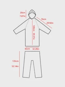 1pc Clear Waterproof Raincoat - Blue - View 2