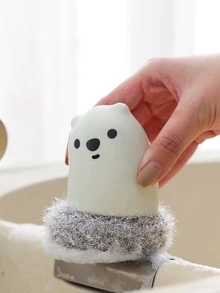 1pc Cartoon Bear Design Random Color Pot Cleaning Brush - Multicolor - View 3