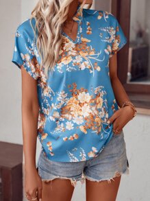 SHEIN VCAY 印花蝙蝠袖襯衫