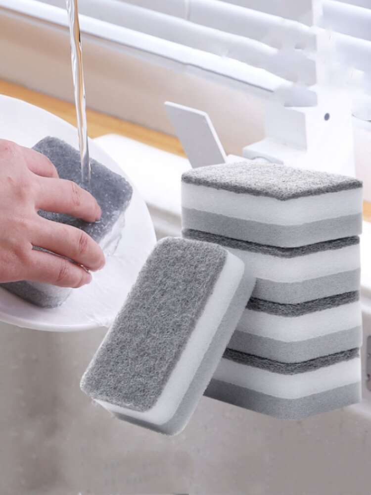 3入組隨機色雙面清潔家用百潔布 - 彩色 - 查看 1