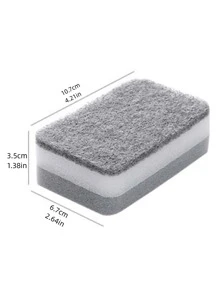 3pcs Random Color Cleaning Sponge,Double-sided Cleaning Sponges, Household Scouring Pad Kit - Multicolor - View 2