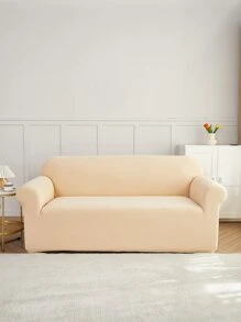 1pc Solid Waterproof Stretchy Sofa Slipcover - White - View 1