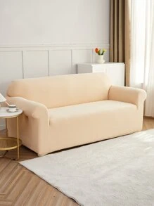 1pc Solid Waterproof Stretchy Sofa Slipcover - White - View 3