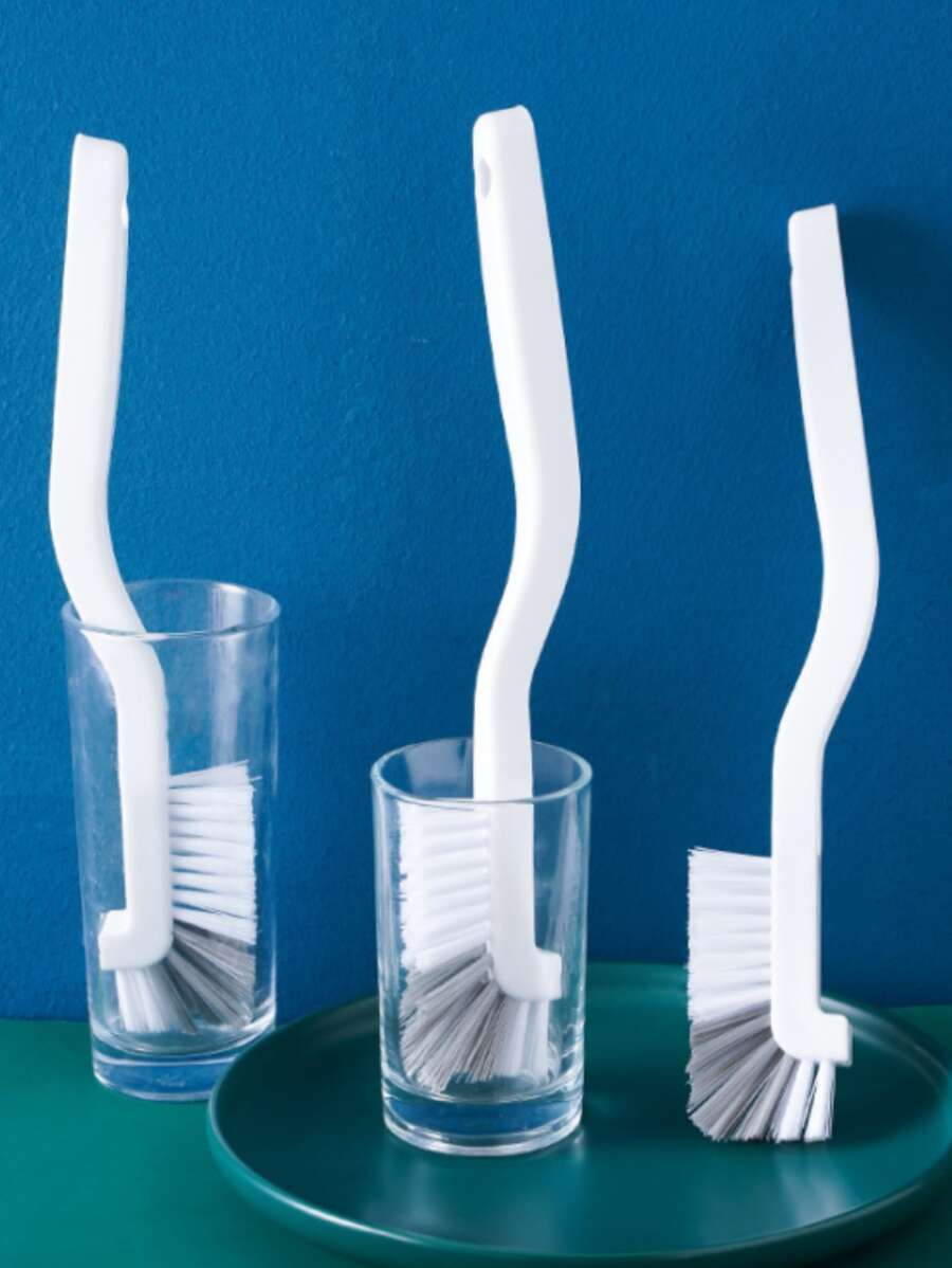 1pc Long Handle Cup Cleaning Brush - White - View 1