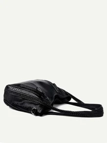 Túi tote đeo vai phía trước có khóa kéo họa tiết chần bông dành cho các cô gái tuổi teen Nữ sinh viên đại học, tân binh & nhân viên văn phòng Hoàn hảo cho văn phòng, nơi làm việc, kinh doanh, đi làm Túi đi làm tốt nhất cho nữ - màu đen - Xem 3