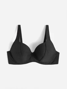 Swim Vcay Top de bikini push-up para tallas grandes, verano - Negro - Ver 3
