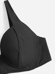 Swim Vcay Top de bikini push-up para tallas grandes, verano - Negro - Ver 5