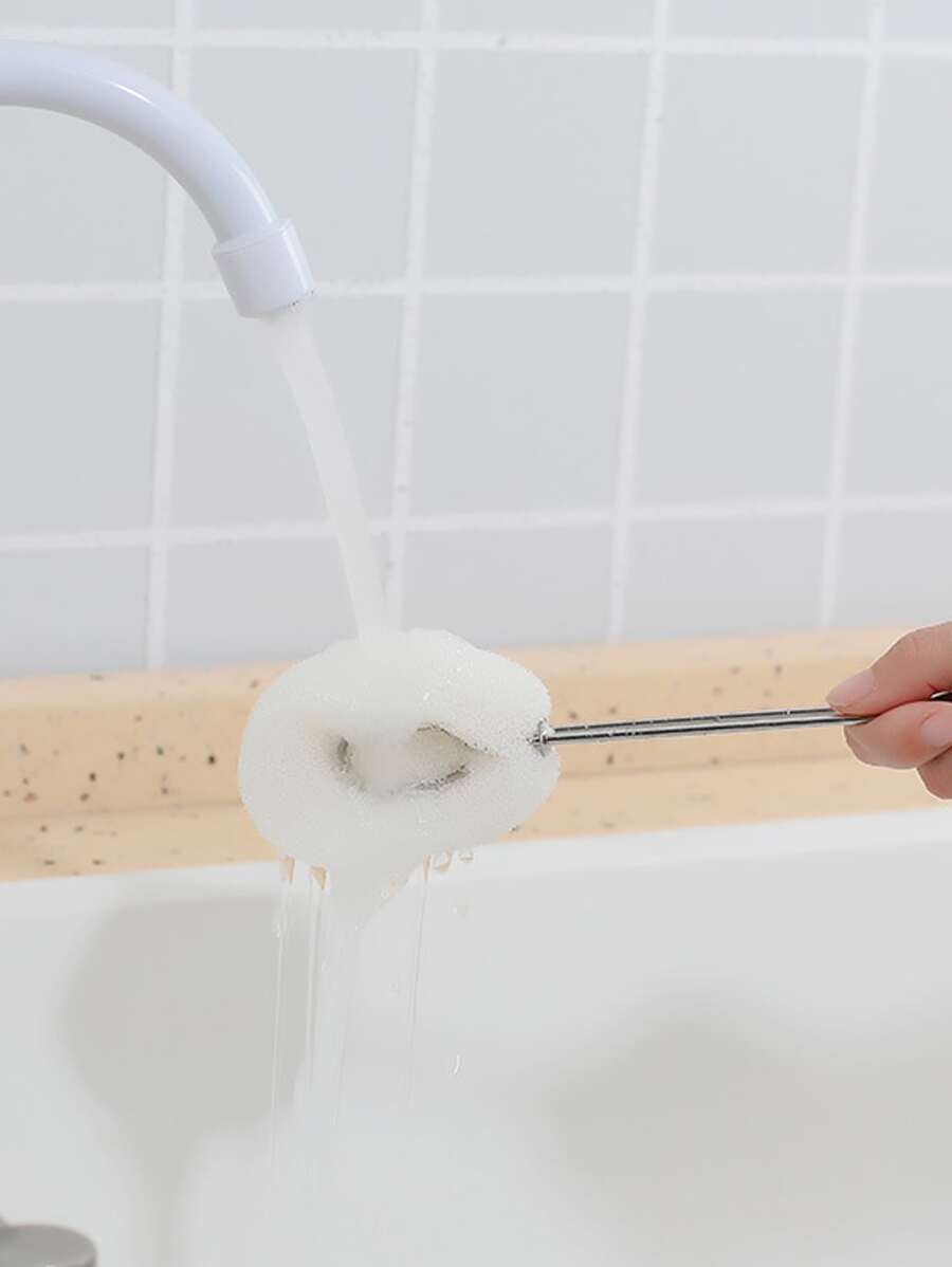 1pc Long Handle Cup Cleaning Brush - White - View 1