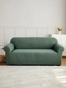 1pc Solid Waterproof Stretchy Sofa Slipcover - Green - View 1