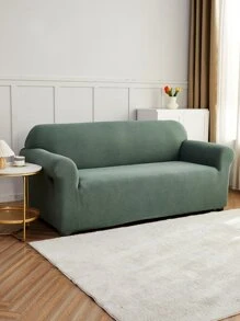 1pc Solid Waterproof Stretchy Sofa Slipcover - Green - View 7