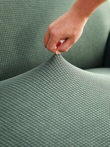 1pc Solid Waterproof Stretchy Sofa Slipcover - Green - View 3