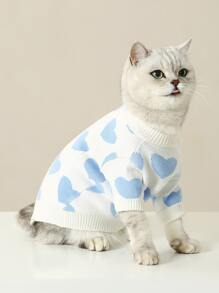 UFBemo 1入組愛心圖案寵物毛衣 - 彩色 - 查看 5