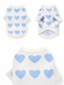 UFBemo 1入組愛心圖案寵物毛衣 - 彩色 - 查看 6