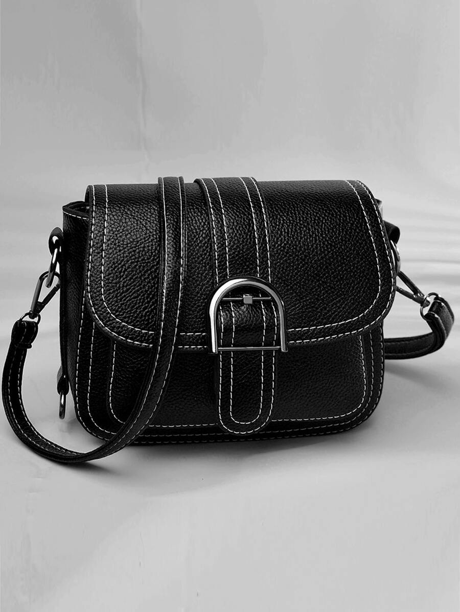 Túi Crossbody Nữ Khóa màu trơn Có thể điều chỉnh được Thanh lịch - màu đen - Xem 1