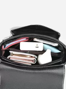 Túi Crossbody Nữ Khóa màu trơn Có thể điều chỉnh được Thanh lịch - màu đen - Xem 3