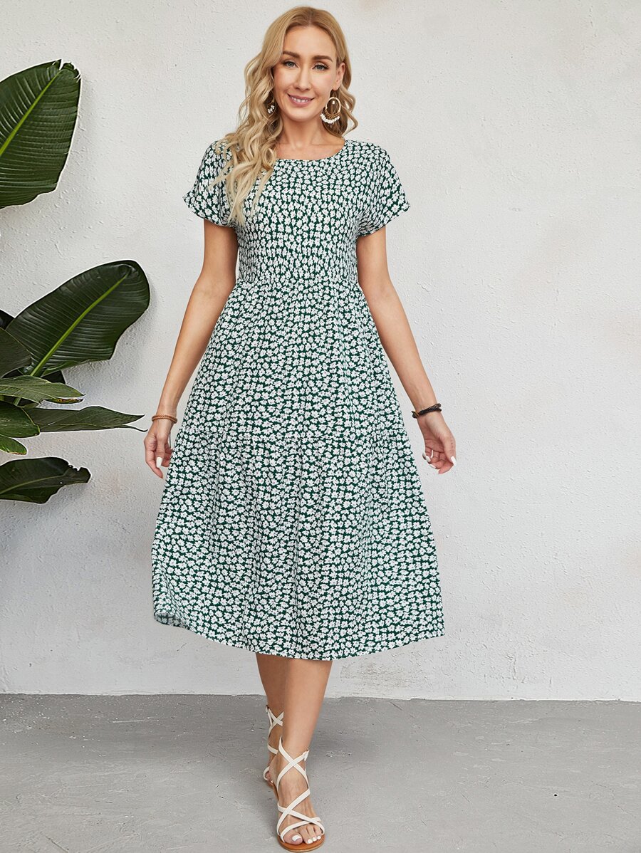 EMERY ROSE Vestido floral bajo con fruncido - Multicolor - Ver 1