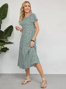 EMERY ROSE Vestido floral bajo con fruncido - Multicolor - Ver 3