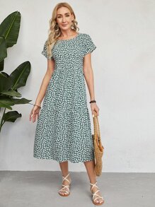 EMERY ROSE Vestido floral bajo con fruncido - Multicolor - Ver 4