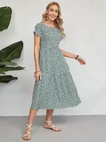 EMERY ROSE Vestido floral bajo con fruncido - Multicolor - Ver 5