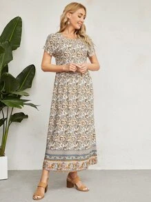 EMERY ROSE Vestido smock con estampado floral - Multicolor - Ver 5