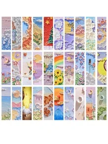 10入組油畫隨機書簽