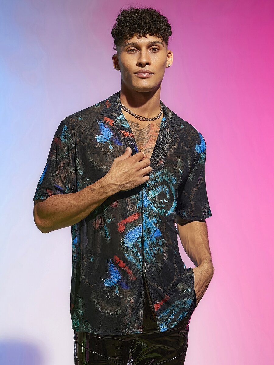 Manfinity RebelGame Men Tie Dye Shirt - Multicolor - View 1