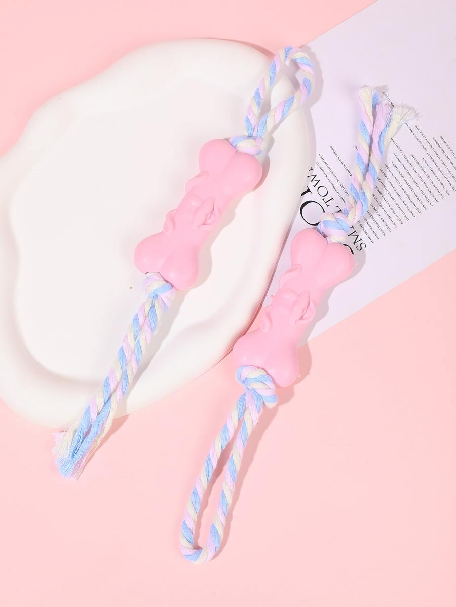 1pc Bone Detail Pet Chew Toy - Pink - View 1