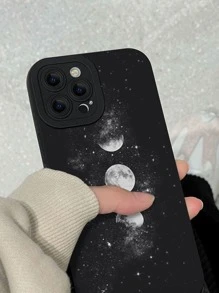 Funda de teléfono con estampado de luna y manzana - Multicolor - Ver 3