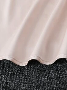 Girls Contrast Lace Keyhole Back Halter Blouse - Baby Pink - View 5