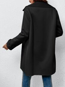 Muchica 西裝領雙排釦毛絨內襯外套