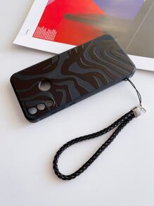 Zebra Striped Pattern Phone Case With Lanyard Compatible With iPhone15/15Plus/15Pro/15Promax - Black - View 5