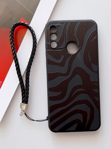 Zebra Striped Pattern Phone Case With Lanyard Compatible With iPhone15/15Plus/15Pro/15Promax - Black - View 4