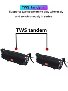 1pc Portable Wireless Speaker - Black - View 3