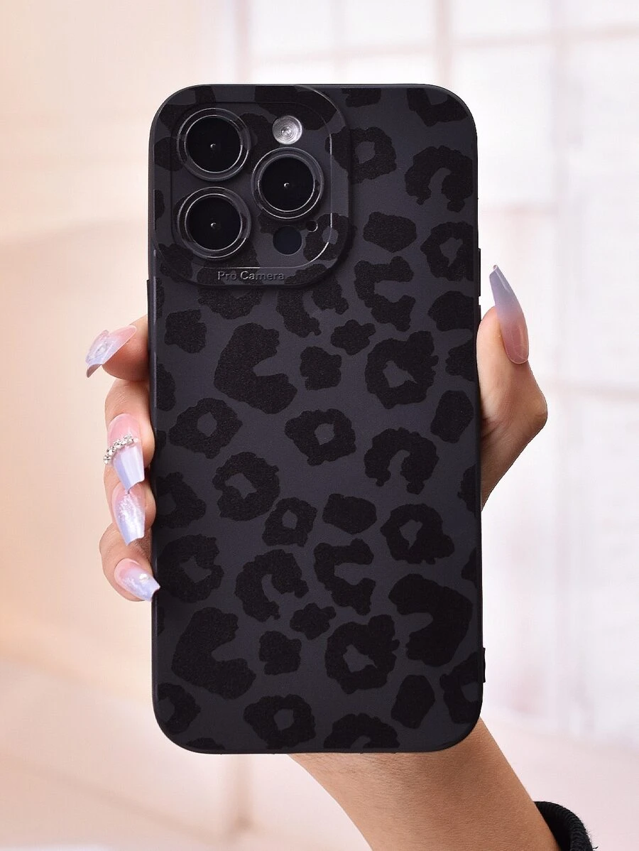 豹紋設計相機鏡頭手機保護殼相容於 iPhone 15/15Pro/15Plus/15Promax - 彩色 - 查看 1