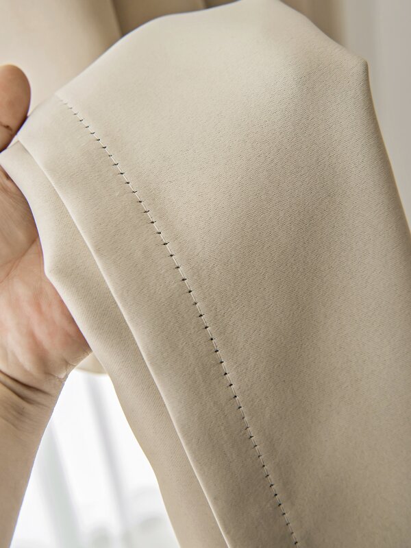 1pc Polyester Solid Colored Curtain, Light Blocking, Ideal For Living Room, Bedroom, Darkening