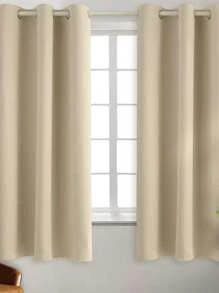 1入組聚酯纖維純色窗簾,具遮光效果,適用於客廳、臥室用途,能黑暗化 - 米色 - 查看 6