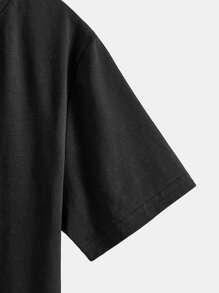 SHEIN Boys Reflective Flare Bear Print Tee - Black - View 5