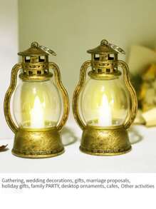 1 pieza Decoración con diseño vintage LED linterna - Amarillo - Ver 6