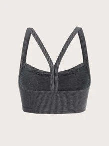 SHEIN ICON Letter Patched Detail Crop Cami Summer Top - Grey - View 2