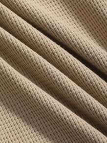 DAZY Hombres Camiseta unicolor de cuello redondo - Caqui - Ver 6