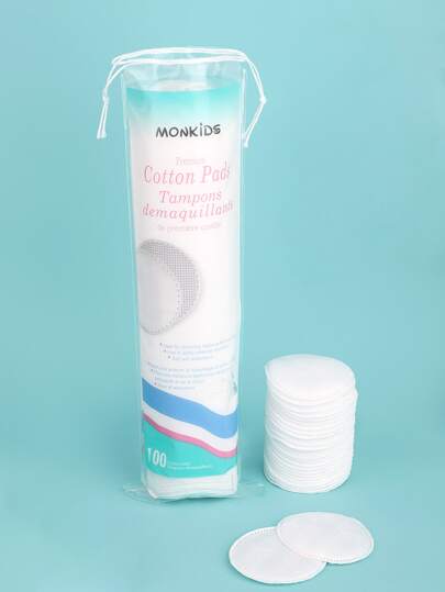 MONKIDS 卸妆棉，100片圆形洁面棉，双面加厚边缘超柔软洁面棉，适用于面部护理、化妆、护肤、卸妆，居家或外出时使用，客厅家居卧室浴室家居装饰，旅行用品，婚礼、派对、生日，送给男士女士妈妈爸爸朋友的礼物，新年，配饰，有趣的礼品配件