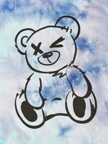 Manfinity Men Tie Dye Bear Print Tee - Multicolor - View 3