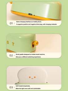 1入組麵包設計小夜燈 - 綠色 - 查看 6