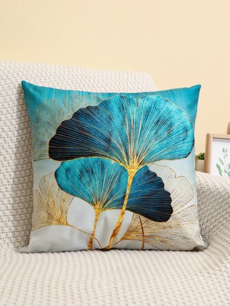1 Piece Of Light Luxury Printed Pillow Cover With Plant Decoration And Ginkgo Leaf-Shaped Sofa Pillowcase