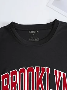 INAWLY Áo thun họa tiết chữ Graphic Tees Áo thun họa tiết nữ - màu đen - Xem 4