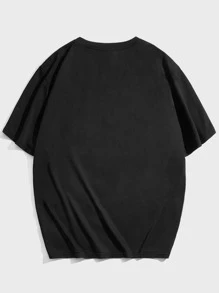 EASEVO Men Plus Slogan Graphic Tee - Black - View 2