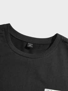 EASEVO Men Plus Slogan Graphic Tee - Black - View 4