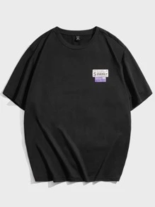 EASEVO Men Plus Slogan Graphic Tee - Black - View 5